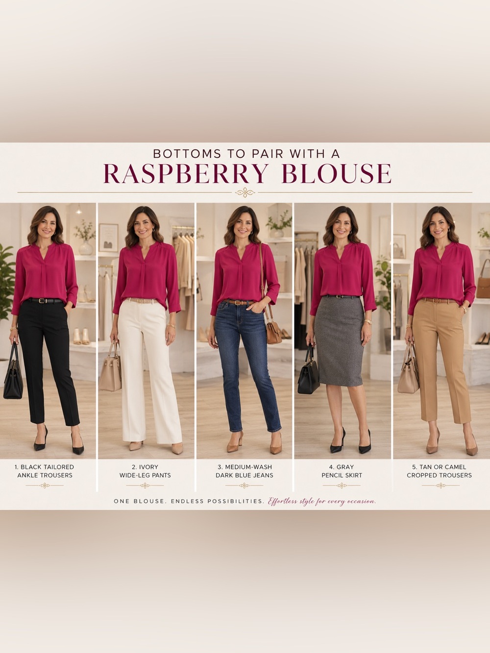 Talbots Raspberry V-Neck Long Sleeve Blouse - Picture 7 of 9